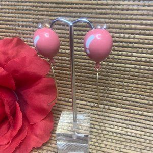 super cute indie y2k 2000 00s retro deadstock pink gold tone balloon earrings